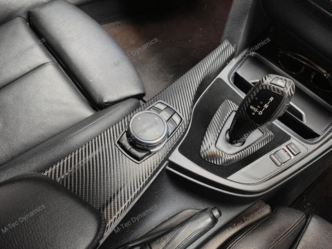 WRAPPING SERVICE - BMW F3X F8X CUSTOM INTERIOR TRIM SET - ALCANTARA / BLUE / TEXTURED CARBON