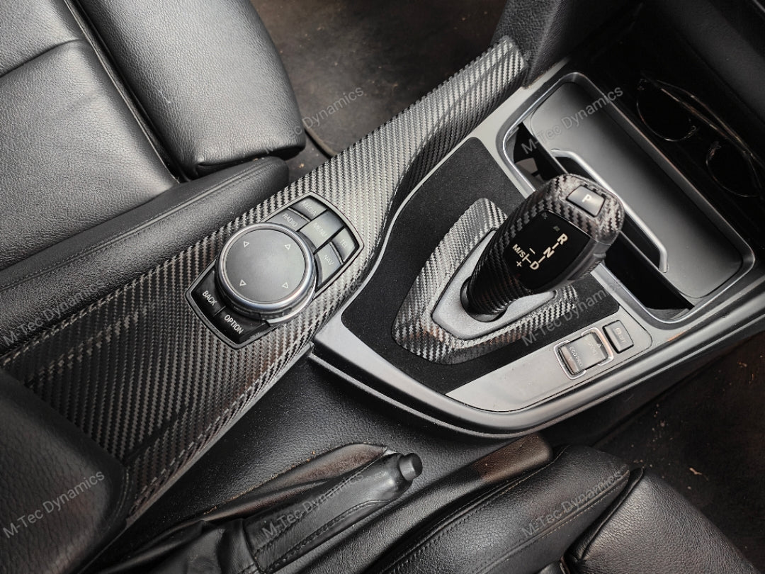 WRAPPING SERVICE - BMW F3X INTERIOR TRIM SET - TEXTURED CARBON / ALCANTARA / BLUE ACCENT - (F30 F31 F32 F33 F36)