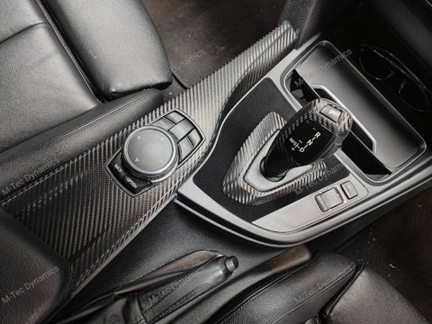 WRAPPING SERVICE - BMW F3X F8X CUSTOM INTERIOR TRIM SET - ALCANTARA / BLUE / TEXTURED CARBON