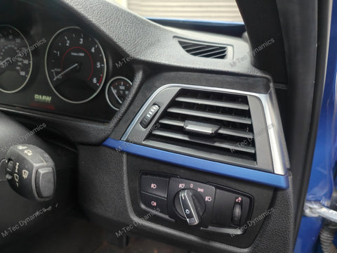 WRAPPING SERVICE - BMW F3X F8X CUSTOM INTERIOR TRIM SET - ALCANTARA / BLUE / TEXTURED CARBON