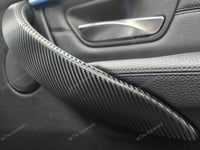 WRAPPING SERVICE - BMW F3X INTERIOR TRIM SET - TEXTURED CARBON / ALCANTARA / BLUE ACCENT - (F30 F31 F32 F33 F36)