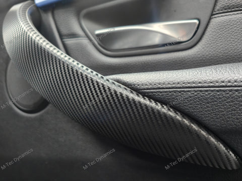 WRAPPING SERVICE - BMW F3X F8X CUSTOM INTERIOR TRIM SET - ALCANTARA / BLUE / TEXTURED CARBON