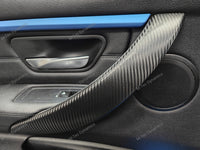 WRAPPING SERVICE - BMW F3X INTERIOR TRIM SET - TEXTURED CARBON / ALCANTARA / BLUE ACCENT - (F30 F31 F32 F33 F36)