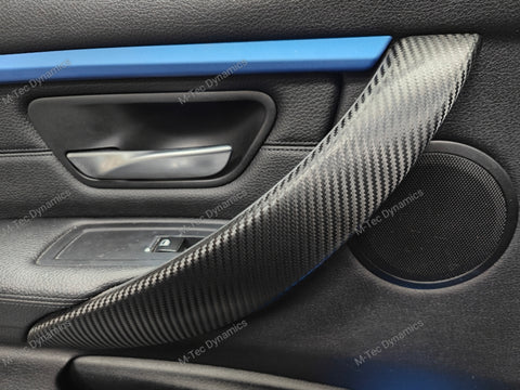 WRAPPING SERVICE - BMW F3X F8X CUSTOM INTERIOR TRIM SET - ALCANTARA / BLUE / TEXTURED CARBON