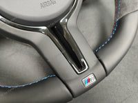 BMW F-SERIES NAPPA LEATHER TRI-STITCH / ALCANTARA / BLUE RING STEERING WHEEL - BMW 1 2 3 4 5 X SERIES