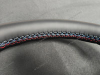 BMW F-SERIES NAPPA LEATHER TRI-STITCH / CUSTOM BLACK OUT / CARBON FIBRE M4 FASCIA STEERING WHEEL - BMW 1 2 3 4 5 X SERIES