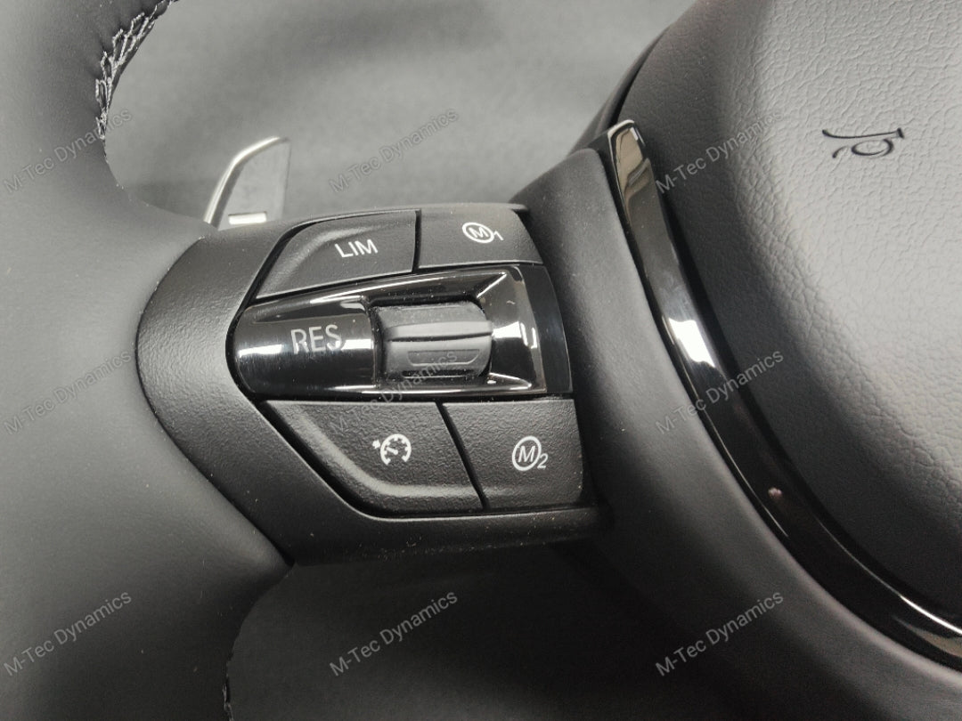 BMW F-SERIES NAPPA LEATHER BLACK STITCH / BLACK OUT / M4 FASCIA STEERING WHEEL - BMW 1 2 3 4 5 X SERIES