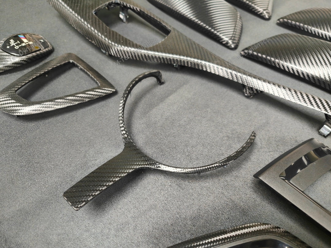 WRAPPING SERVICE - BMW F20 F21 F22 F23 LCI-2 CUSTOM INTERIOR TRIM SET - TEXTURED CARBON / CUSTOM COLOUR ACCENT TRIM