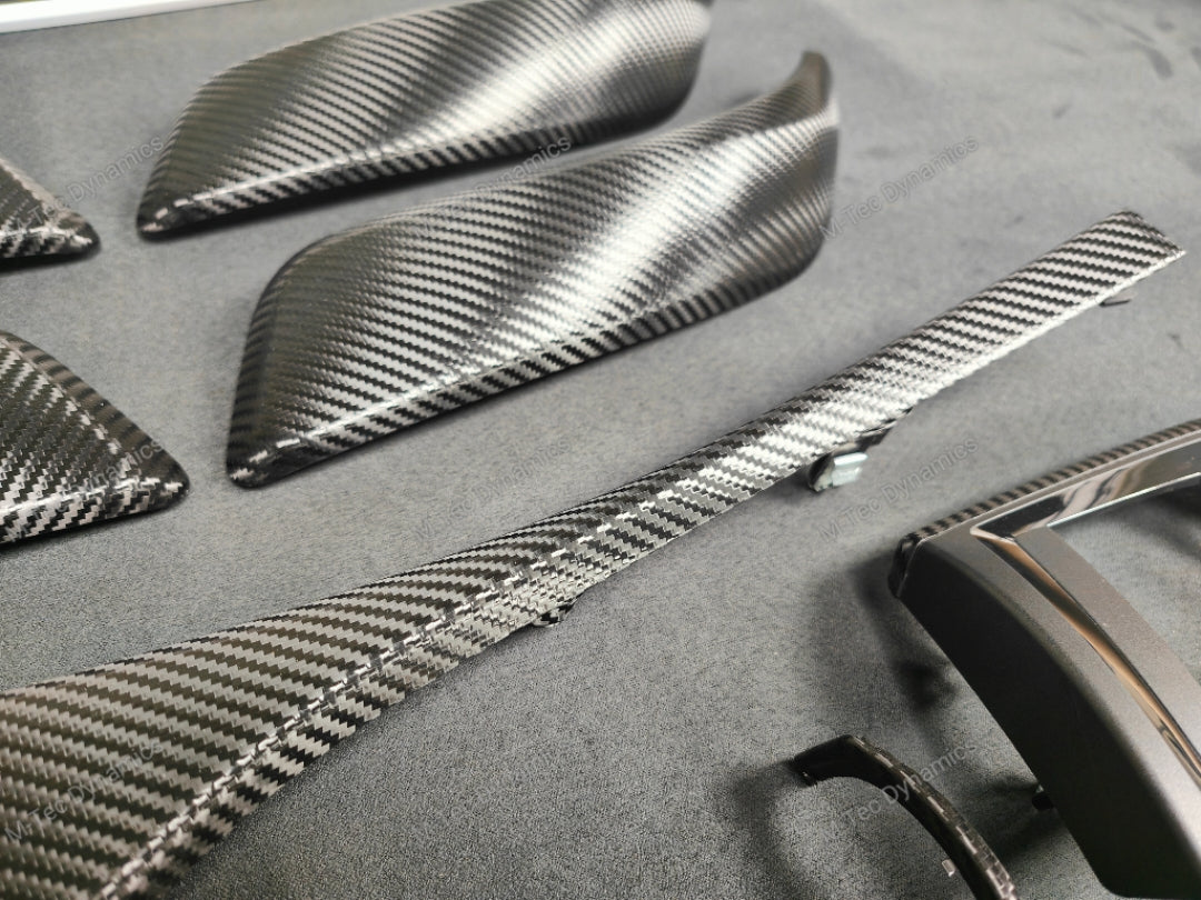 WRAPPING SERVICE - BMW F20 F21 F22 F23 LCI-2 CUSTOM INTERIOR TRIM SET - TEXTURED CARBON / CUSTOM COLOUR ACCENT TRIM