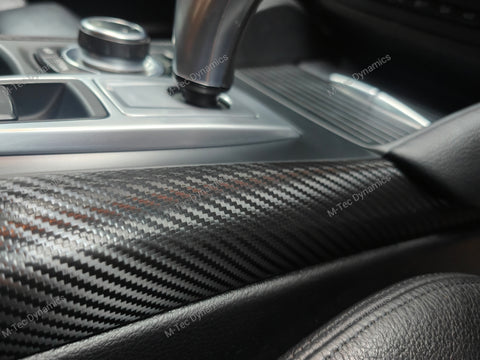BMW X5 E70 / X6 E71 INTERIOR WRAPPING SERVICE - BLACK DEEP TEXTURED CARBON