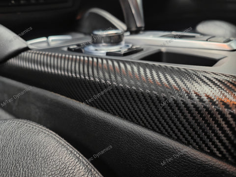 BMW X5 E70 / X6 E71 INTERIOR WRAPPING SERVICE - BLACK DEEP TEXTURED CARBON