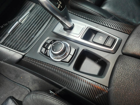 BMW X5 E70 / X6 E71 INTERIOR WRAPPING SERVICE - BLACK DEEP TEXTURED CARBON