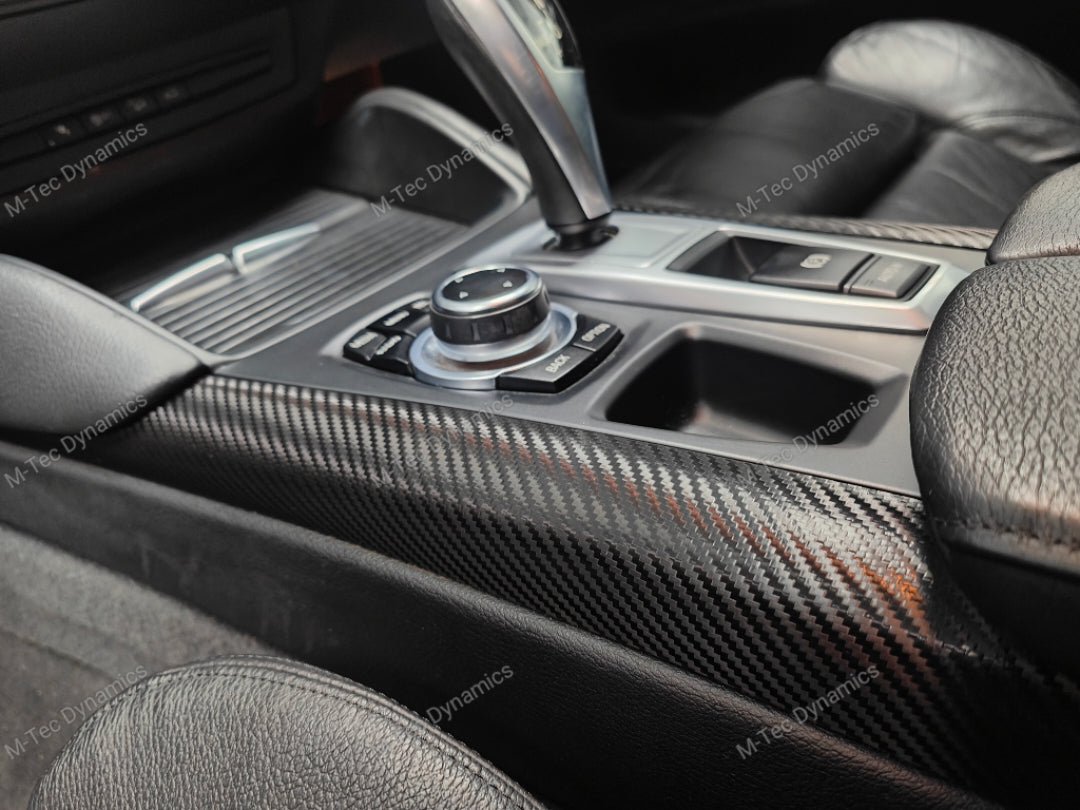 BMW X5 E70 / X6 E71 INTERIOR WRAPPING SERVICE - BLACK DEEP TEXTURED CARBON