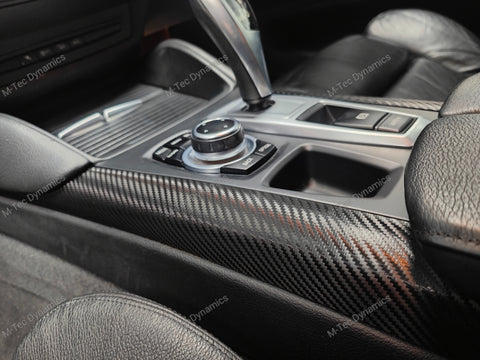 BMW X5 E70 / X6 E71 INTERIOR WRAPPING SERVICE - BLACK DEEP TEXTURED CARBON