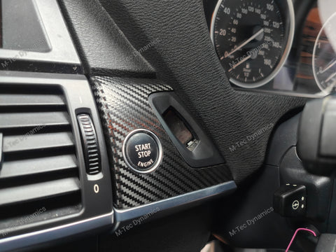 BMW X5 E70 / X6 E71 INTERIOR WRAPPING SERVICE - BLACK DEEP TEXTURED CARBON