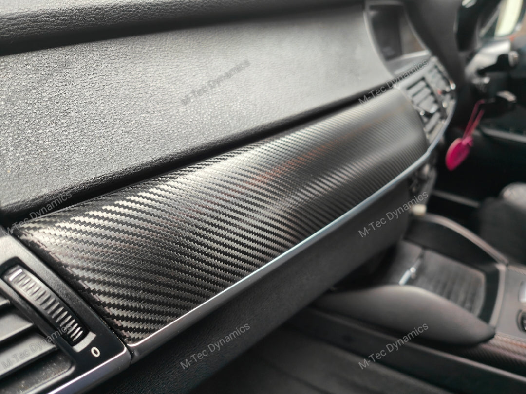 BMW X5 E70 / X6 E71 INTERIOR WRAPPING SERVICE - BLACK DEEP TEXTURED CARBON