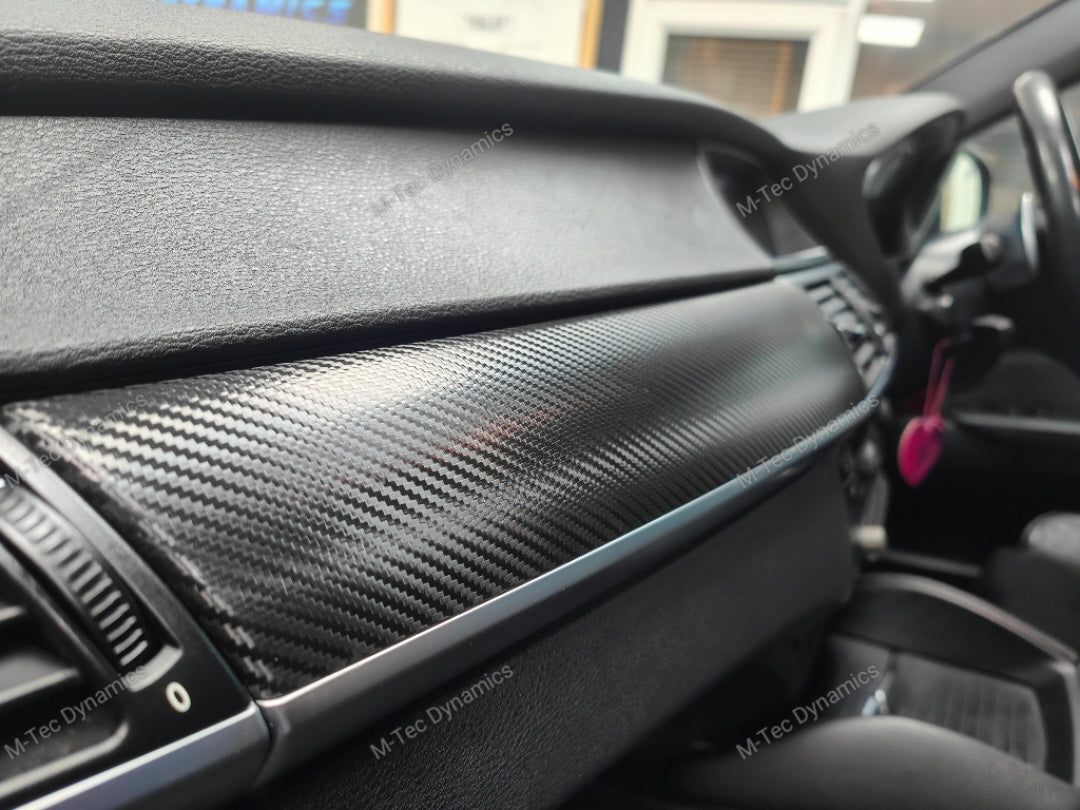 BMW X5 E70 / X6 E71 INTERIOR WRAPPING SERVICE - BLACK DEEP TEXTURED CARBON