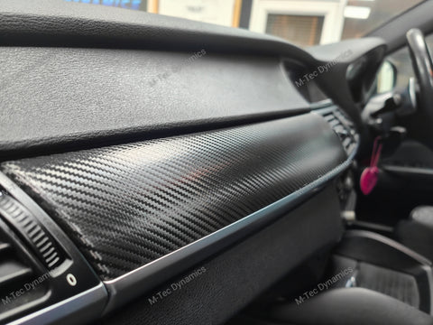 BMW X5 E70 / X6 E71 INTERIOR WRAPPING SERVICE - BLACK DEEP TEXTURED CARBON