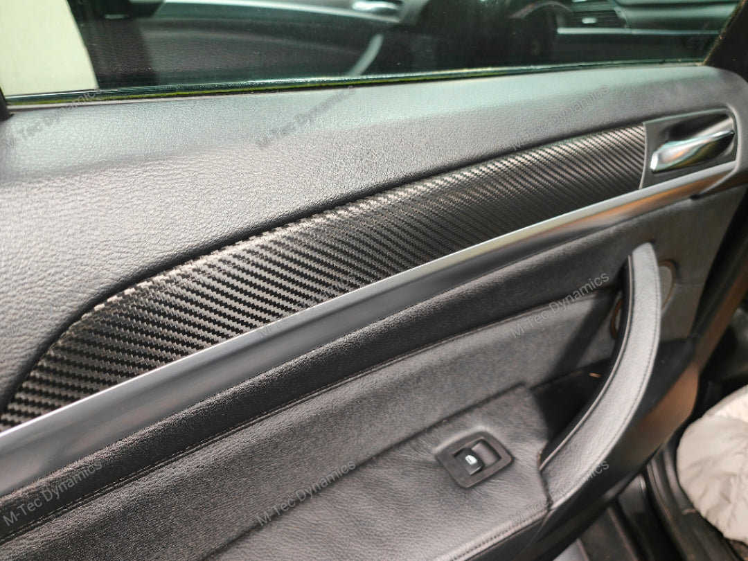 BMW X5 E70 / X6 E71 INTERIOR WRAPPING SERVICE - BLACK DEEP TEXTURED CARBON