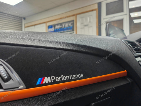 BMW F20 F21 F22 F23 CUSTOM INTERIOR TRIM SET - WRAPPING SERVICE - 3D CARBON / ALCANTARA / ORANGE ACCENT
