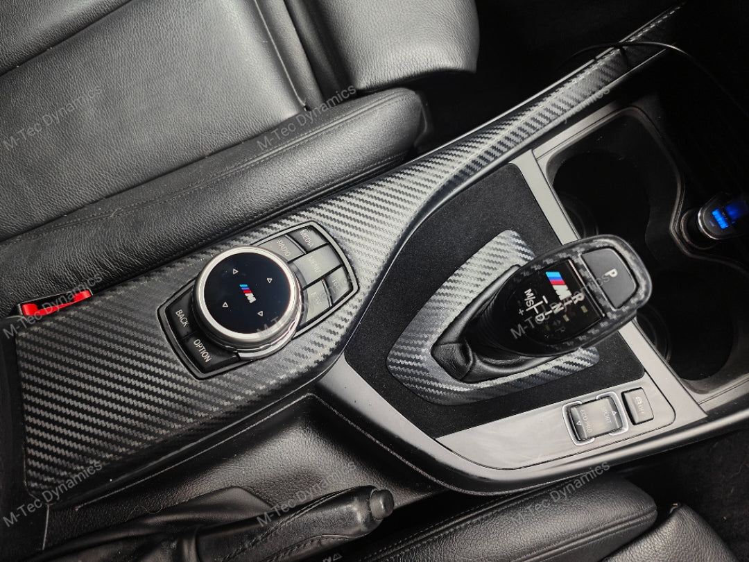 WRAPPING SERVICE - BMW F20 F21 F22 F23 CUSTOM INTERIOR TRIM SET - 3D CARBON / ALCANTARA / ORANGE ACCENT