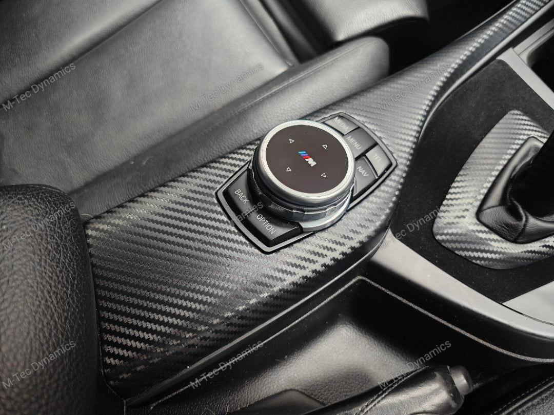 WRAPPING SERVICE - BMW F20 F21 F22 F23 CUSTOM INTERIOR TRIM SET - 3D CARBON / ALCANTARA / ORANGE ACCENT