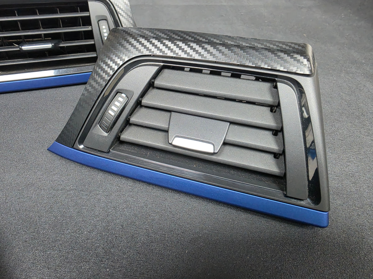 BMW F33 CONVERTIBLE INTERIOR TRIM SET - 3D CARBON / BLUE ACCENT