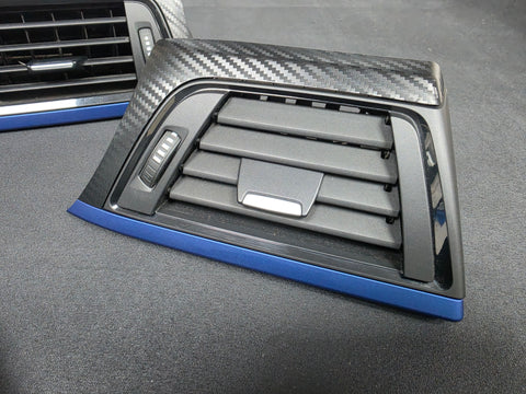 BMW F33 CONVERTIBLE INTERIOR TRIM SET - 3D CARBON / BLUE ACCENT