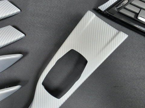 BMW F30 F31 F36 F80 INTERIOR TRIM SET - 4D SILVER CARBON / BLACK ACCENT