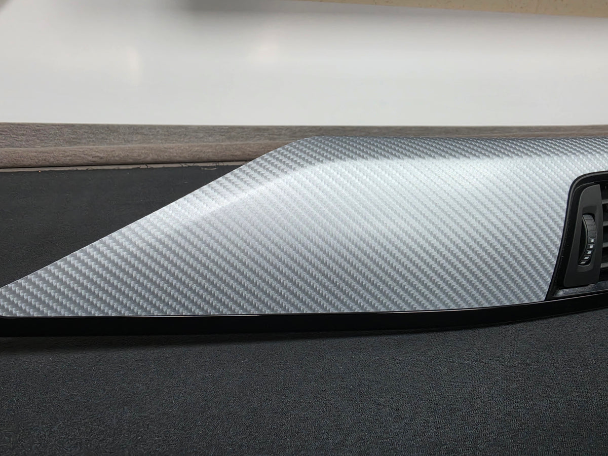 BMW F30 F31 F36 INTERIOR TRIM SET - 4D SILVER CARBON / BLACK ACCENT