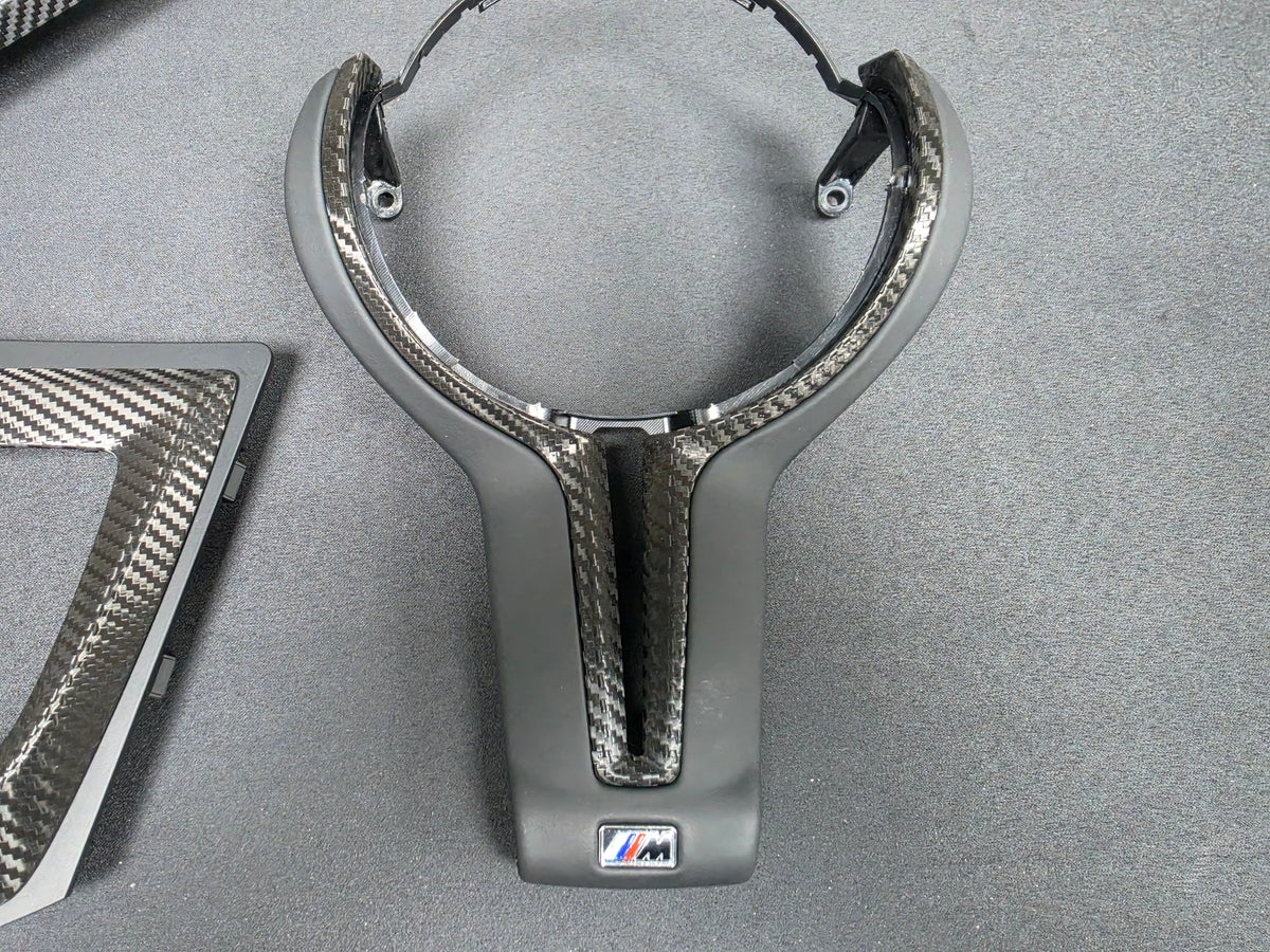 BMW F80 M3 SALOON COMPLETE INTERIOR TRIM SET - DEEP TEXTURED GLOSSY CARBON / SHADOW ACCENT