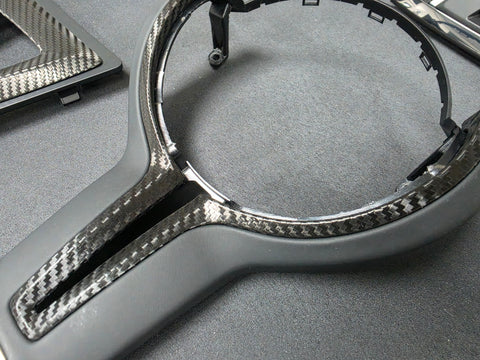 BMW F82 M4 COUPE COMPLETE INTERIOR TRIM SET - DEEP TEXTURED GLOSSY CARBON / SHADOW ACCENT