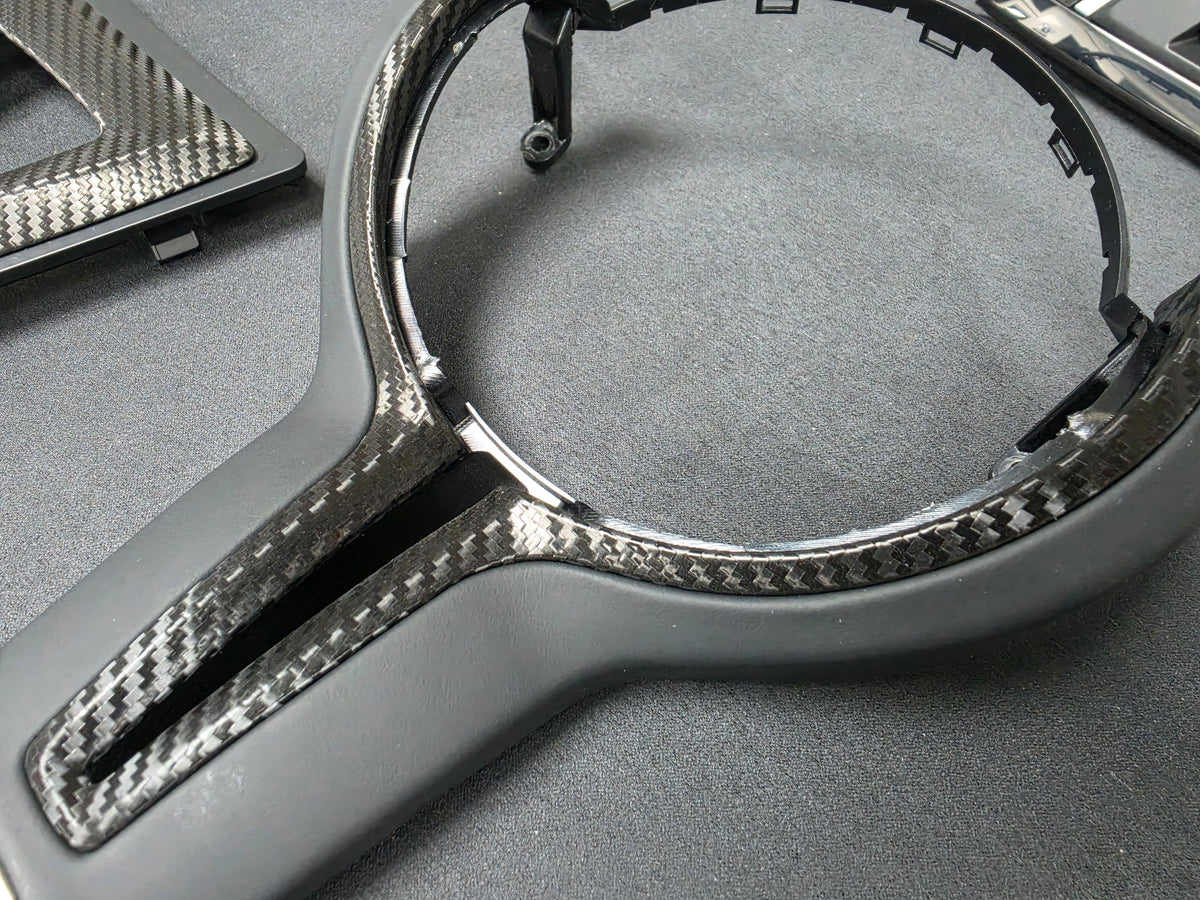 BMW F80 M3 SALOON COMPLETE INTERIOR TRIM SET - DEEP TEXTURED GLOSSY CARBON / SHADOW ACCENT