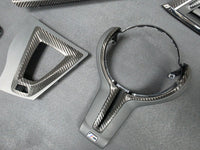 BMW F82 M4 COUPE COMPLETE INTERIOR TRIM SET - DEEP TEXTURED GLOSSY CARBON / SHADOW ACCENT
