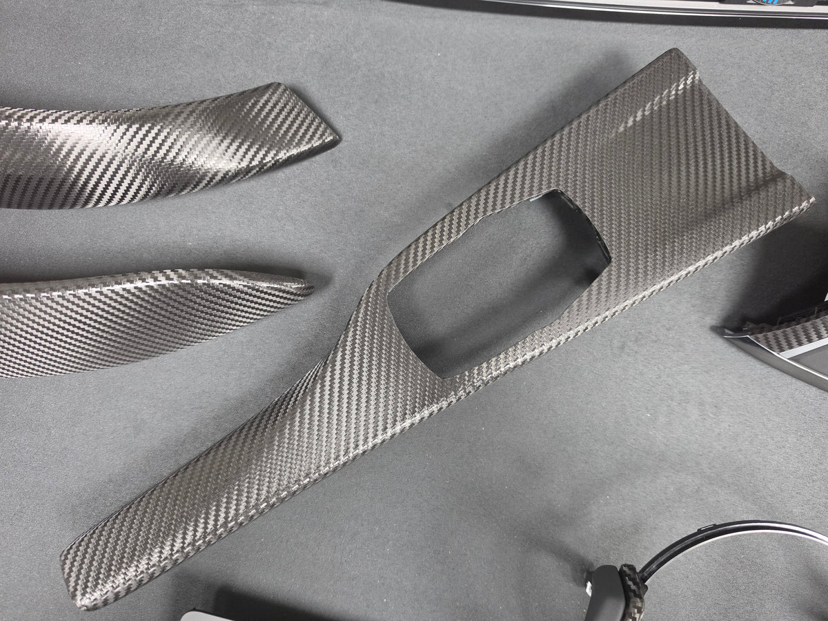 BMW F82 M4 COUPE COMPLETE INTERIOR TRIM SET - DEEP TEXTURED GLOSSY CARBON / SHADOW ACCENT