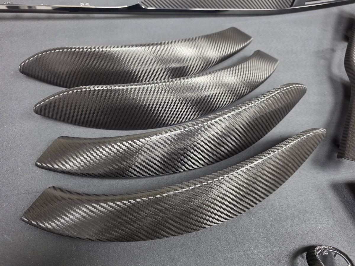 BMW F80 M3 SALOON COMPLETE INTERIOR TRIM SET - DEEP TEXTURED GLOSSY CARBON / SHADOW ACCENT