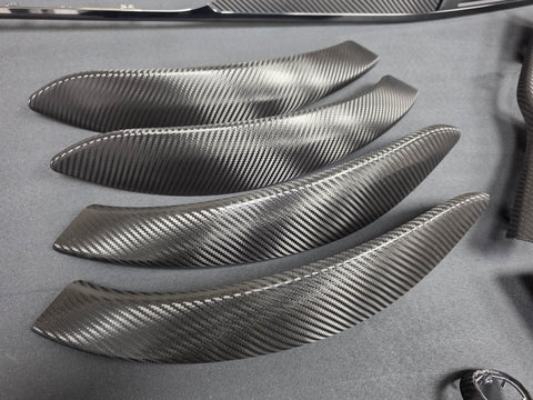 BMW F80 M3 SALOON COMPLETE INTERIOR TRIM SET - DEEP TEXTURED GLOSSY CARBON / SHADOW ACCENT