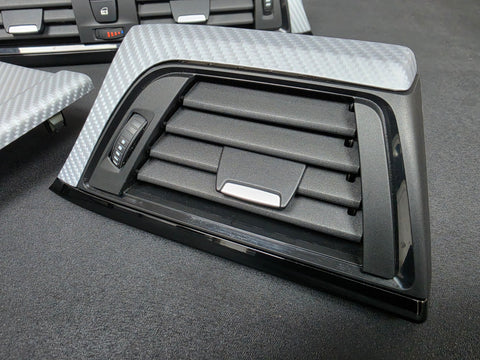 BMW F32 COUPE F82 M4 INTERIOR TRIM SET - 4D SILVER CARBON / BLACK ACCENT