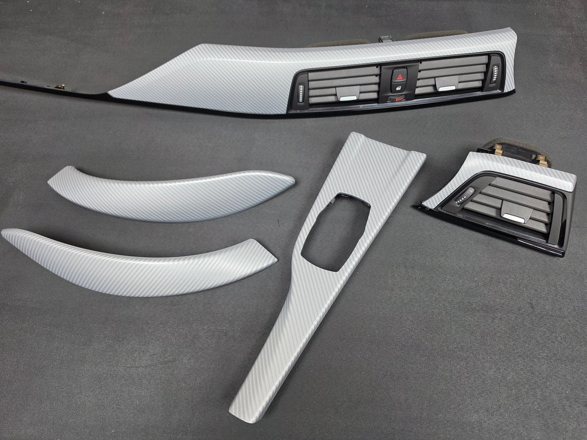 BMW F32 COUPE INTERIOR TRIM SET - 4D SILVER CARBON / BLACK ACCENT