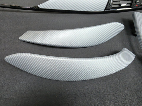 BMW F32 COUPE F82 M4 INTERIOR TRIM SET - 4D SILVER CARBON / BLACK ACCENT