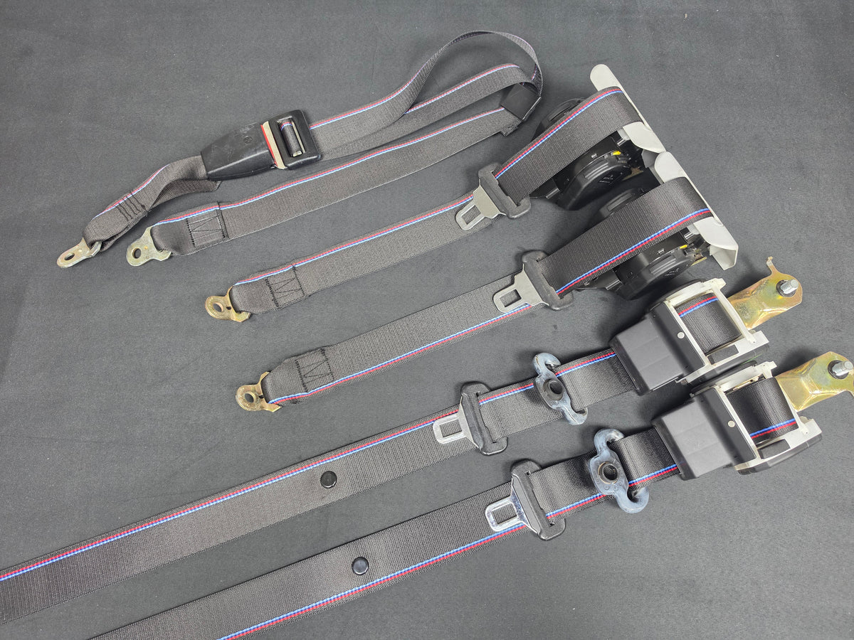 BMW E36 M3 COMPETITION STYLE TRI-COLOUR FRONT & REAR SEAT BELT SET
