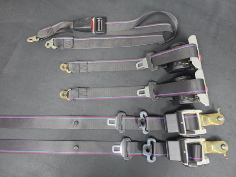 BMW E36 M3 COMPETITION STYLE TRI-COLOUR FRONT & REAR SEAT BELT SET