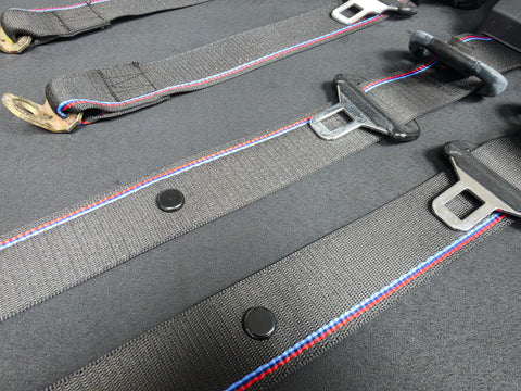 BMW E36 M3 COMPETITION STYLE TRI-COLOUR FRONT & REAR SEAT BELT SET