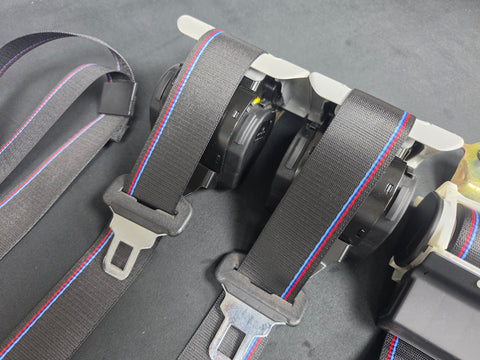 BMW E36 M3 COMPETITION STYLE TRI-COLOUR FRONT & REAR SEAT BELT SET
