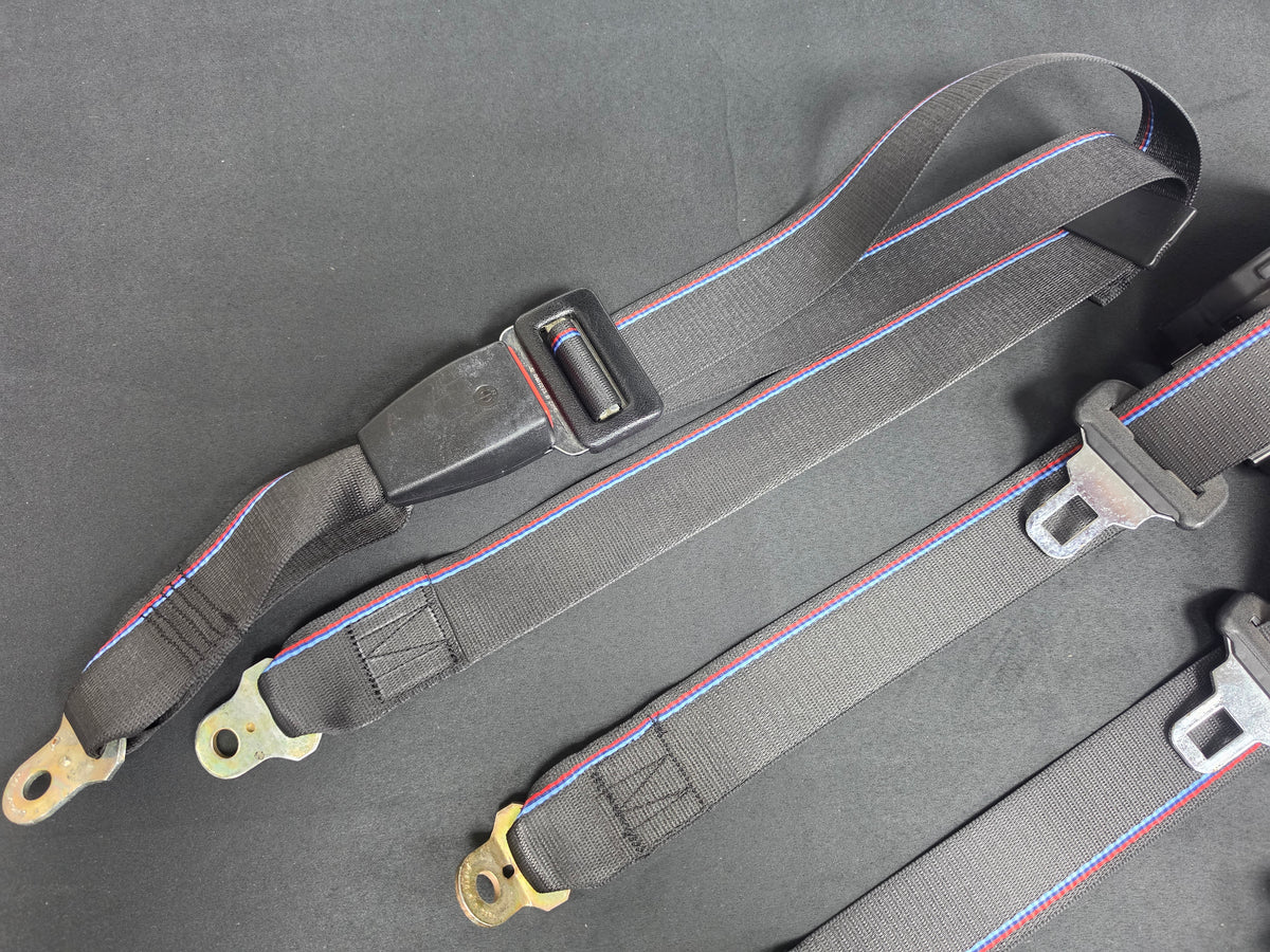 BMW E36 M3 COMPETITION STYLE TRI-COLOUR FRONT & REAR SEAT BELT SET