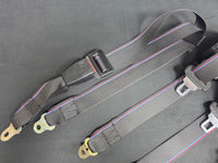BMW E36 M3 COMPETITION STYLE TRI-COLOUR FRONT & REAR SEAT BELT SET