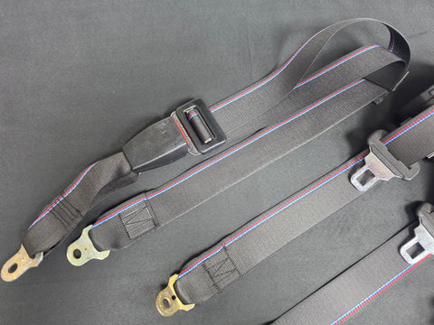 BMW E36 M3 COMPETITION STYLE TRI-COLOUR FRONT & REAR SEAT BELT SET