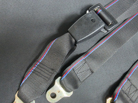 BMW E36 M3 COMPETITION STYLE TRI-COLOUR FRONT & REAR SEAT BELT SET