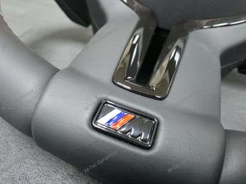 BMW F-SERIES NAPPA LEATHER BLACK STITCH / BLACK OUT / M4 FASCIA STEERING WHEEL - BMW 1 2 3 4 5 X SERIES (2)