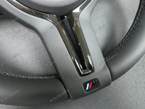 BMW F-SERIES NAPPA LEATHER BLACK STITCH / BLACK OUT / M4 FASCIA STEERING WHEEL - BMW 1 2 3 4 5 X SERIES (2)